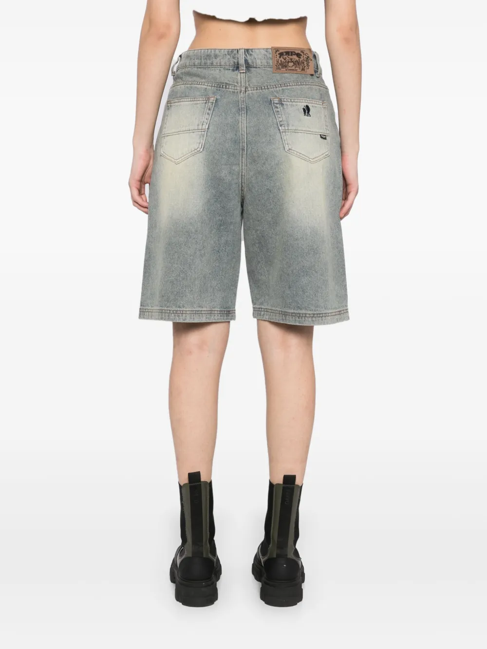 AAPE BY *A BATHING APE Shorts met geborduurd logo Blauw