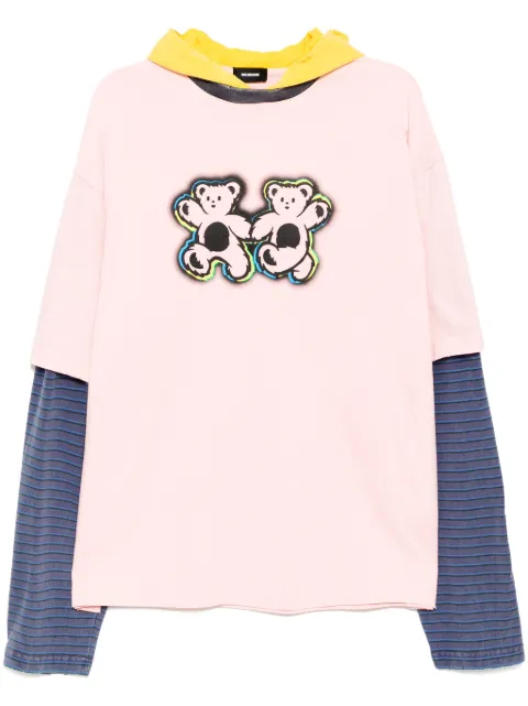 We11done teddy twins layered hoodie