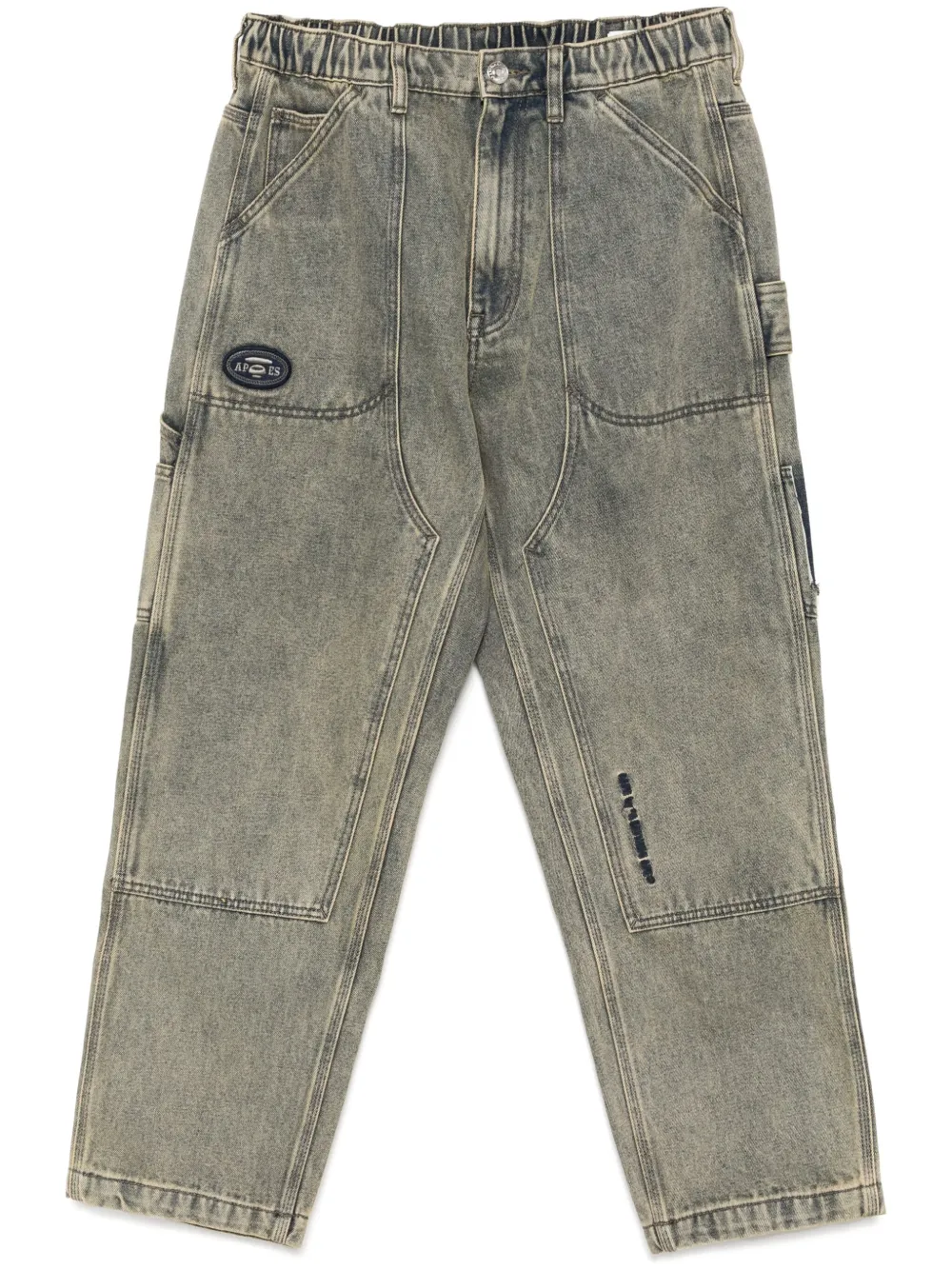 AAPE BY *A BATHING APE® moonface-logo washed jeans | Blue | Image 1