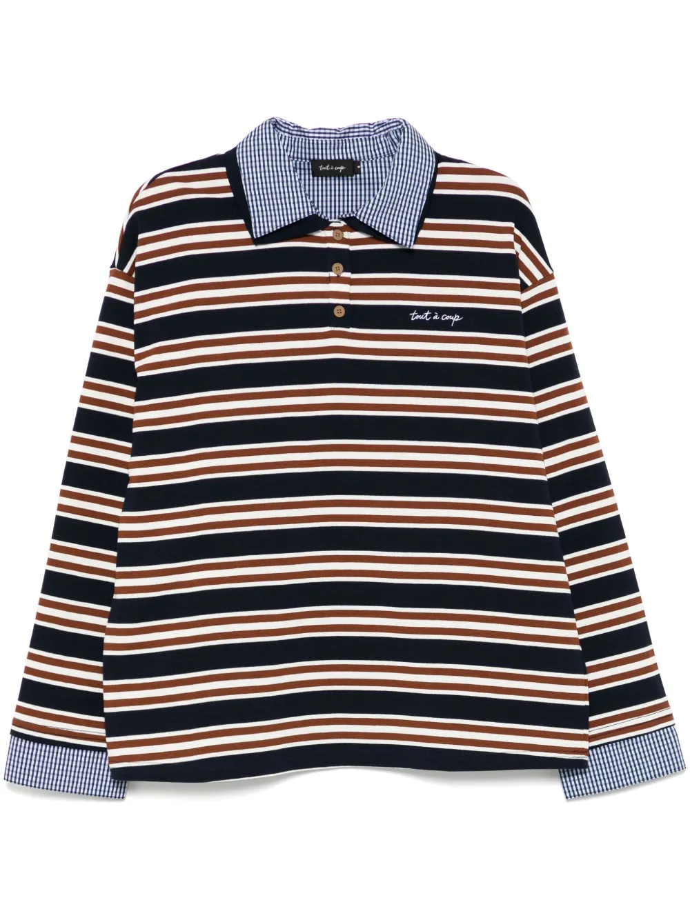 tout a coup playera tipo polo a rayas | azul | Image 1