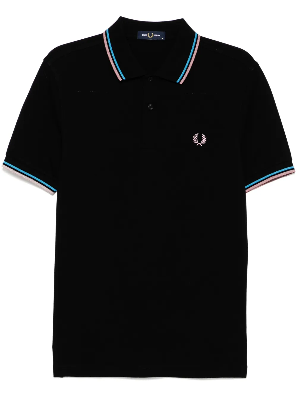 Fred Perry twin tipped polo shirt | Black | Image 1