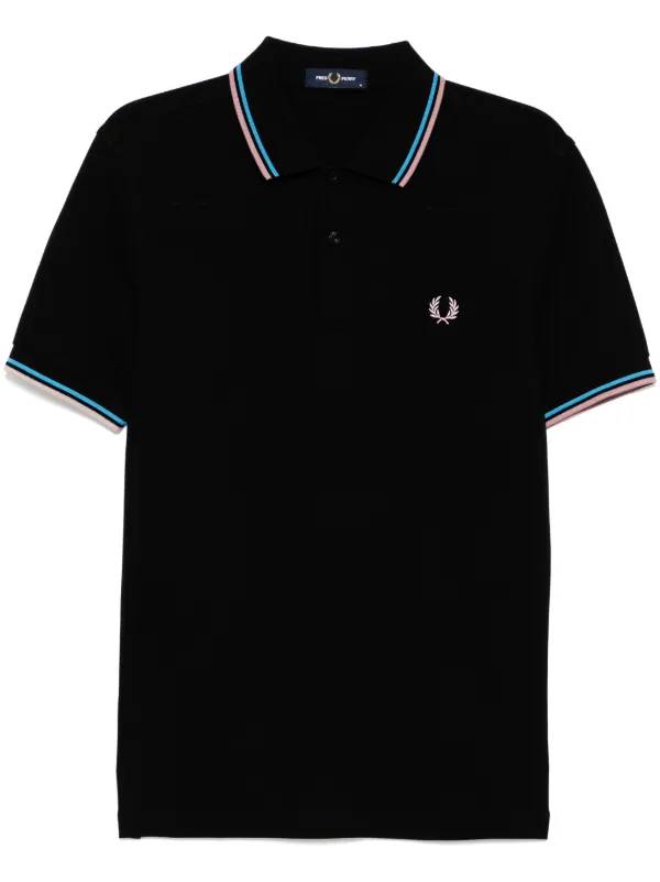 Fred Perry Twin Tipped Polo Shirt | Black | FARFETCH CA