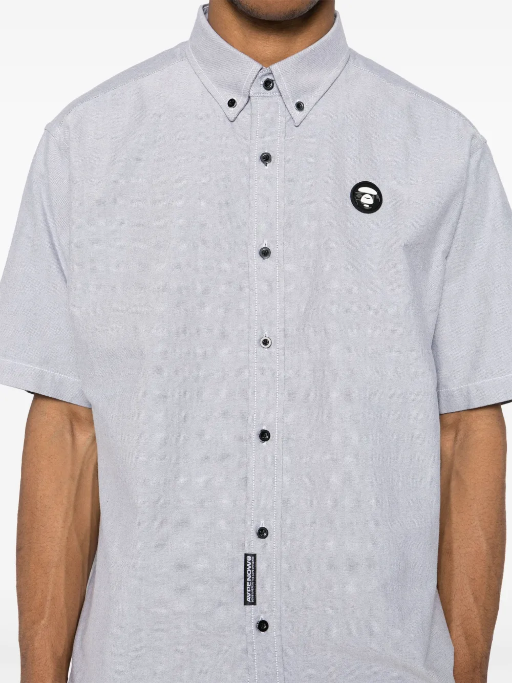 AAPE BY *A BATHING APE Overhemd met logopatch Zwart