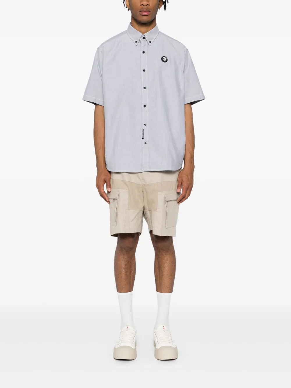AAPE BY *A BATHING APE Overhemd met logopatch - Zwart