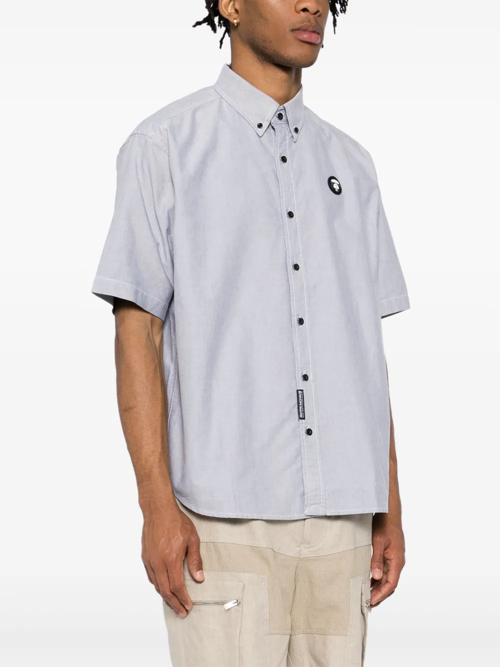 AAPE BY *A BATHING APE Overhemd met logopatch Zwart