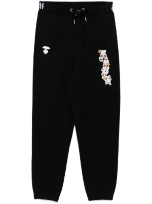 A BATHING APE® ロゴ トラックパンツ | ブラック | FARFETCH JP