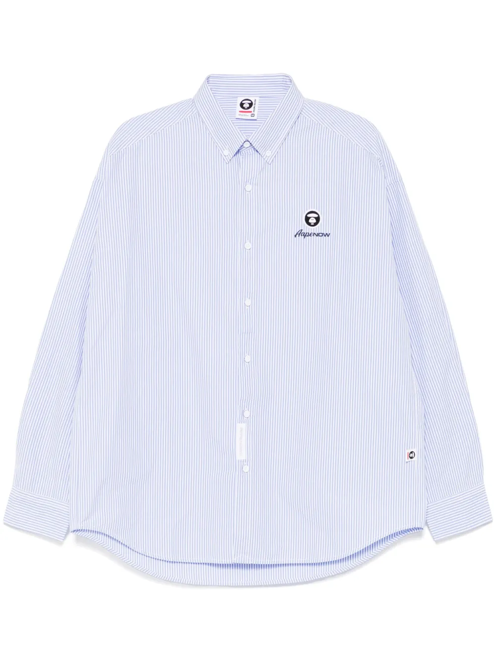 AAPE BY *A BATHING APE® 에이프나우 문페이스 로고 체크 셔츠 | 블루 | Image 1