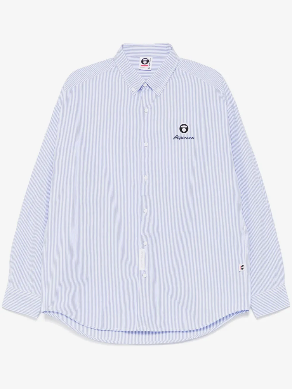 AAPE BY *A BATHING APE® 에이프나우 문페이스 로고 체크 셔츠 | 블루 | Image 1