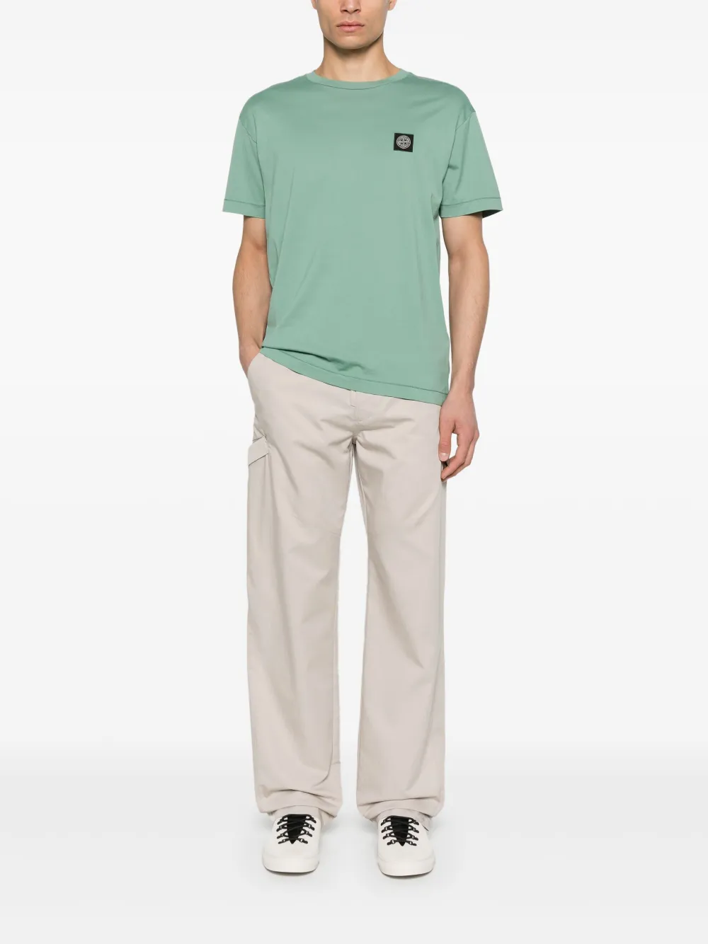 Stone Island Katoenen T-shirt - Groen