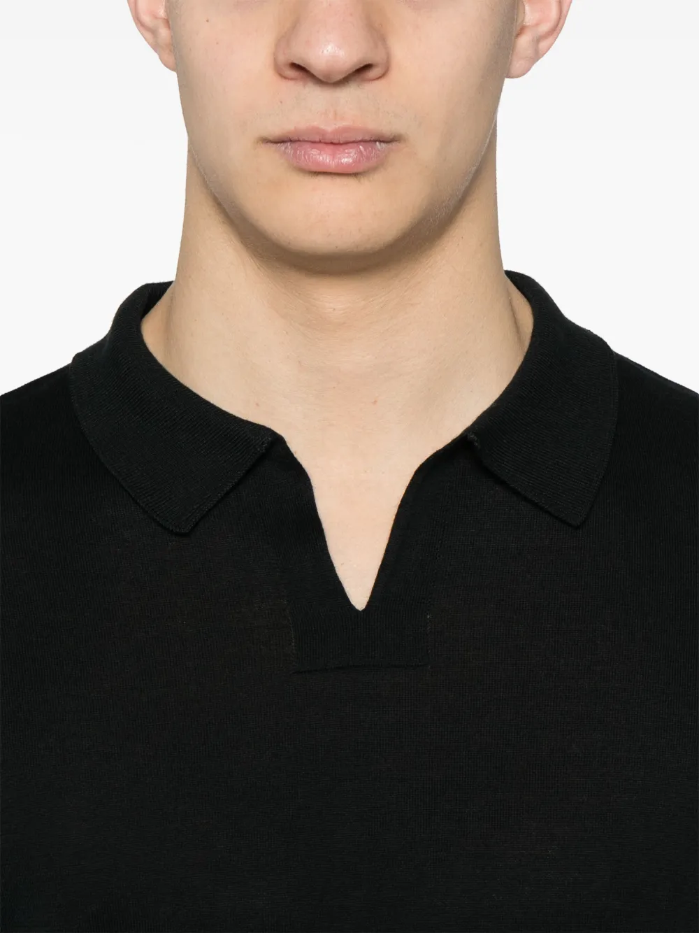 John Smedley Ayres poloshirt Zwart