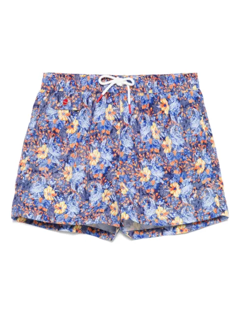 Kiton shorts de playa con estampado floral