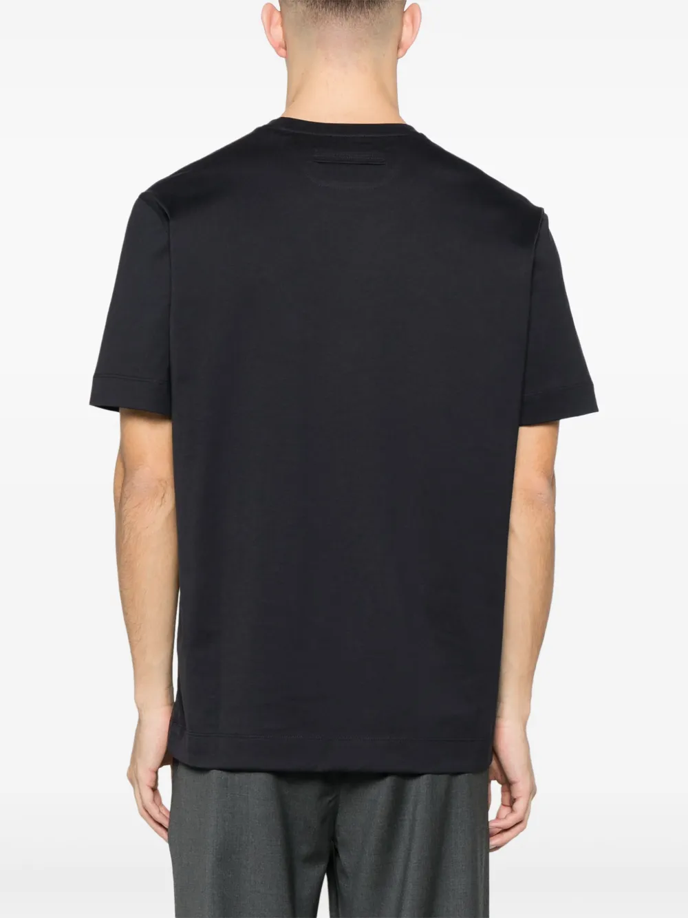 Zegna T-shirt met geborduurd logo Blauw