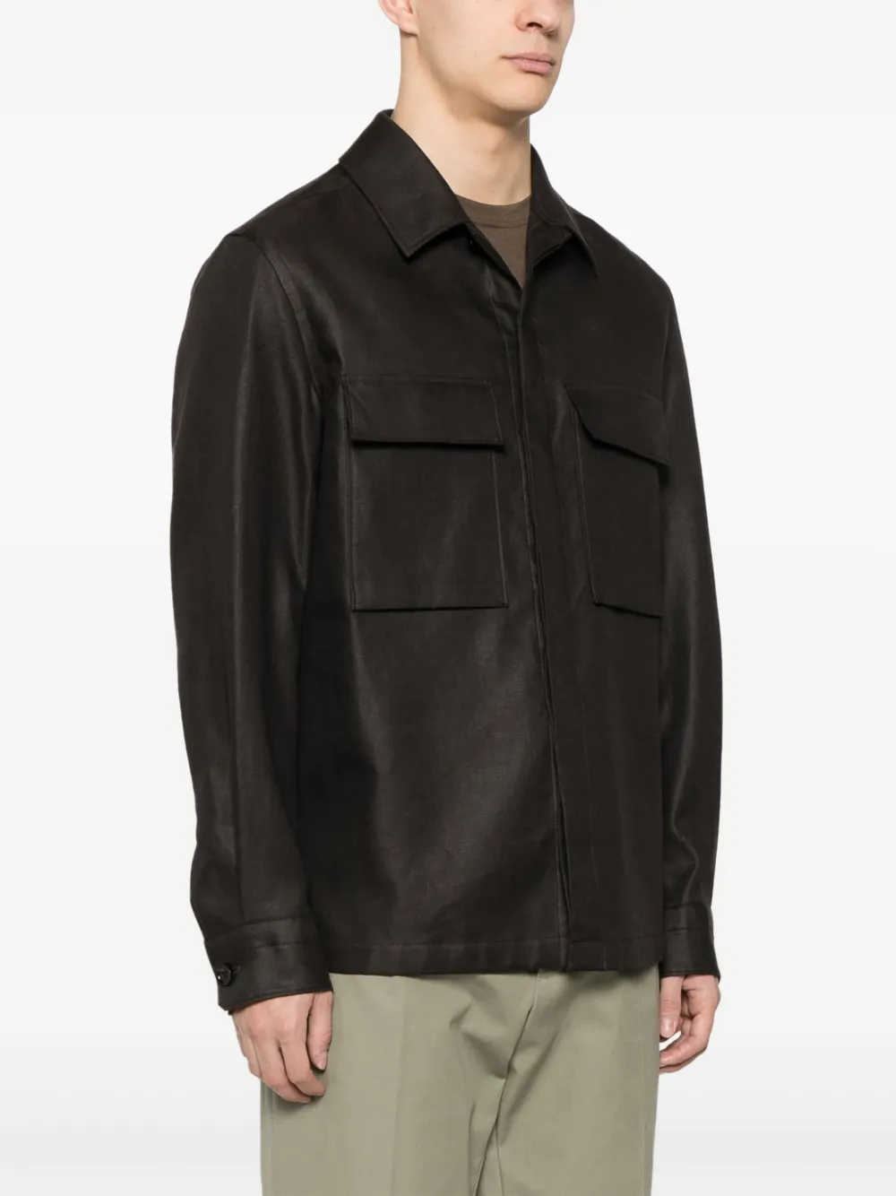 Zegna Linnen overhemd Bruin