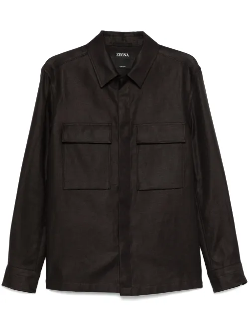 Zegna chemise en lin - Marron - Zegna - Modalova