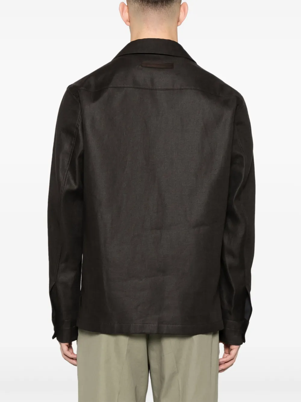 Zegna Linnen overhemd Bruin