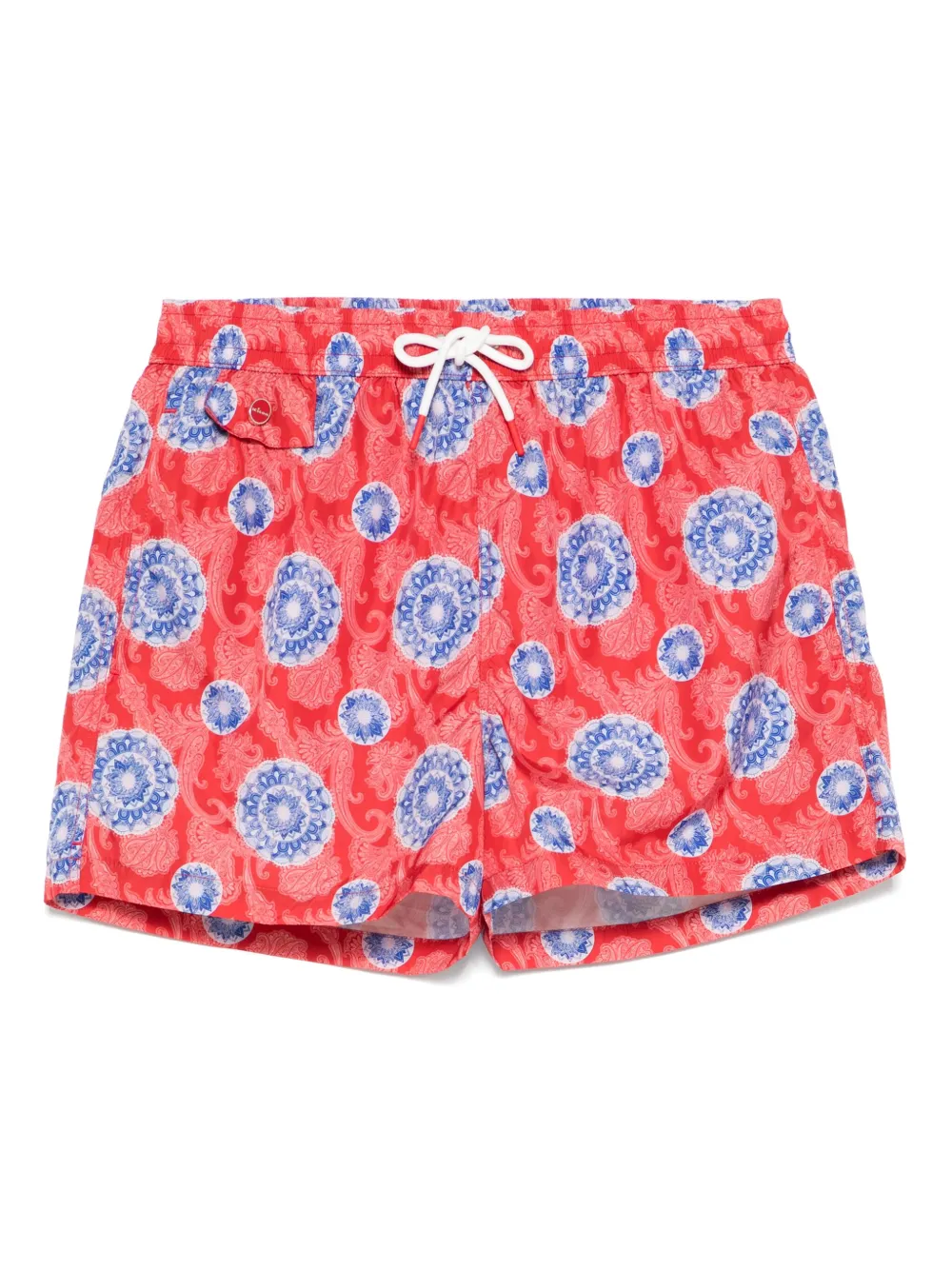Kiton ペイズリー トランクス水着 - レッド Kiton ペイズリー トランクス水着 - レッド