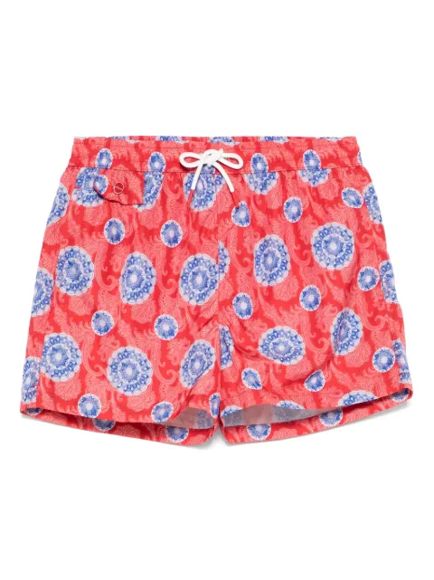 Kiton shorts de playa con estampado de cachemira