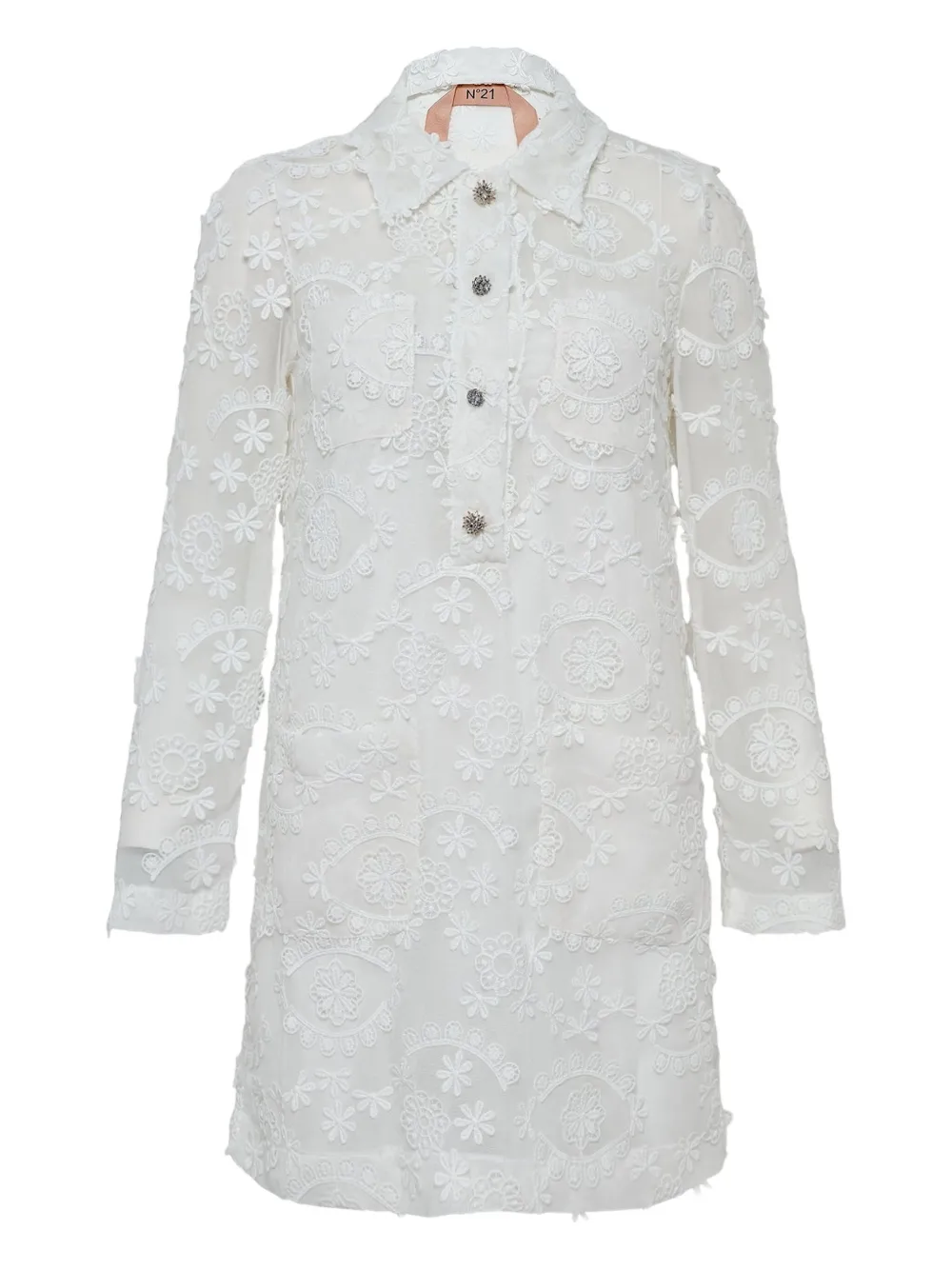 Nº21 floral-embroidered dress