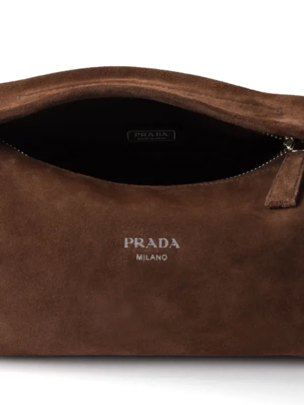 Prada Suede Shoulder Bag | Brown | FARFETCH