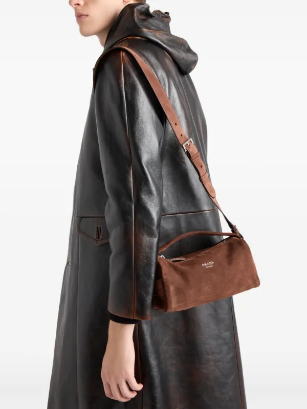 Prada Suede Shoulder Bag | Brown | FARFETCH