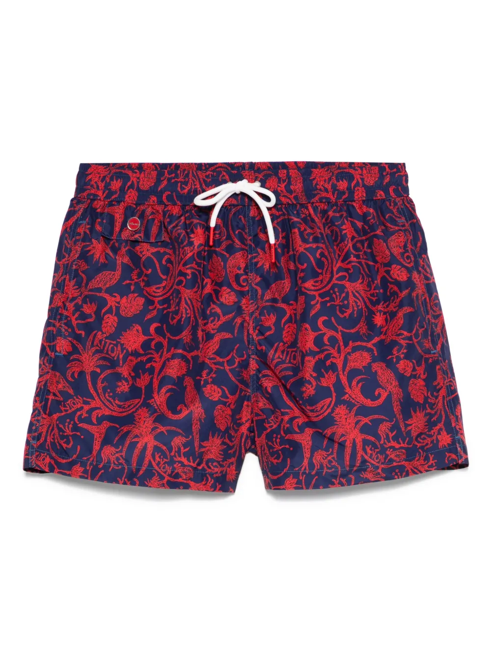 Kiton フローラル トランクス水着 - ブルー Kiton フローラル トランクス水着 - ブルー