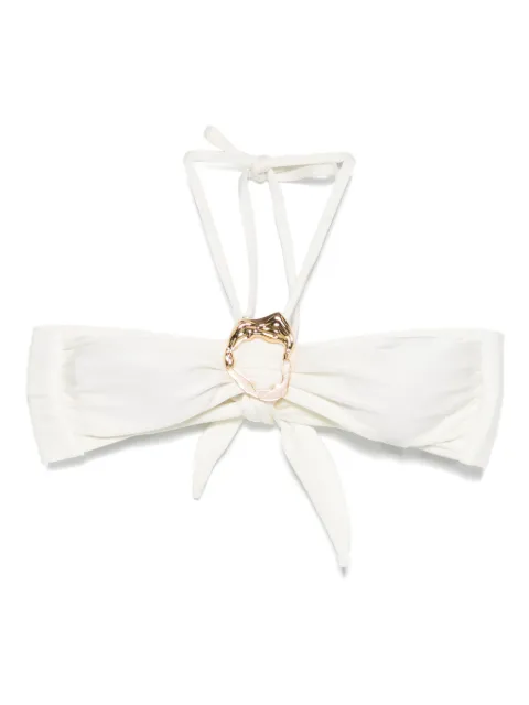 PatBO metallic-stone jersey bikini top