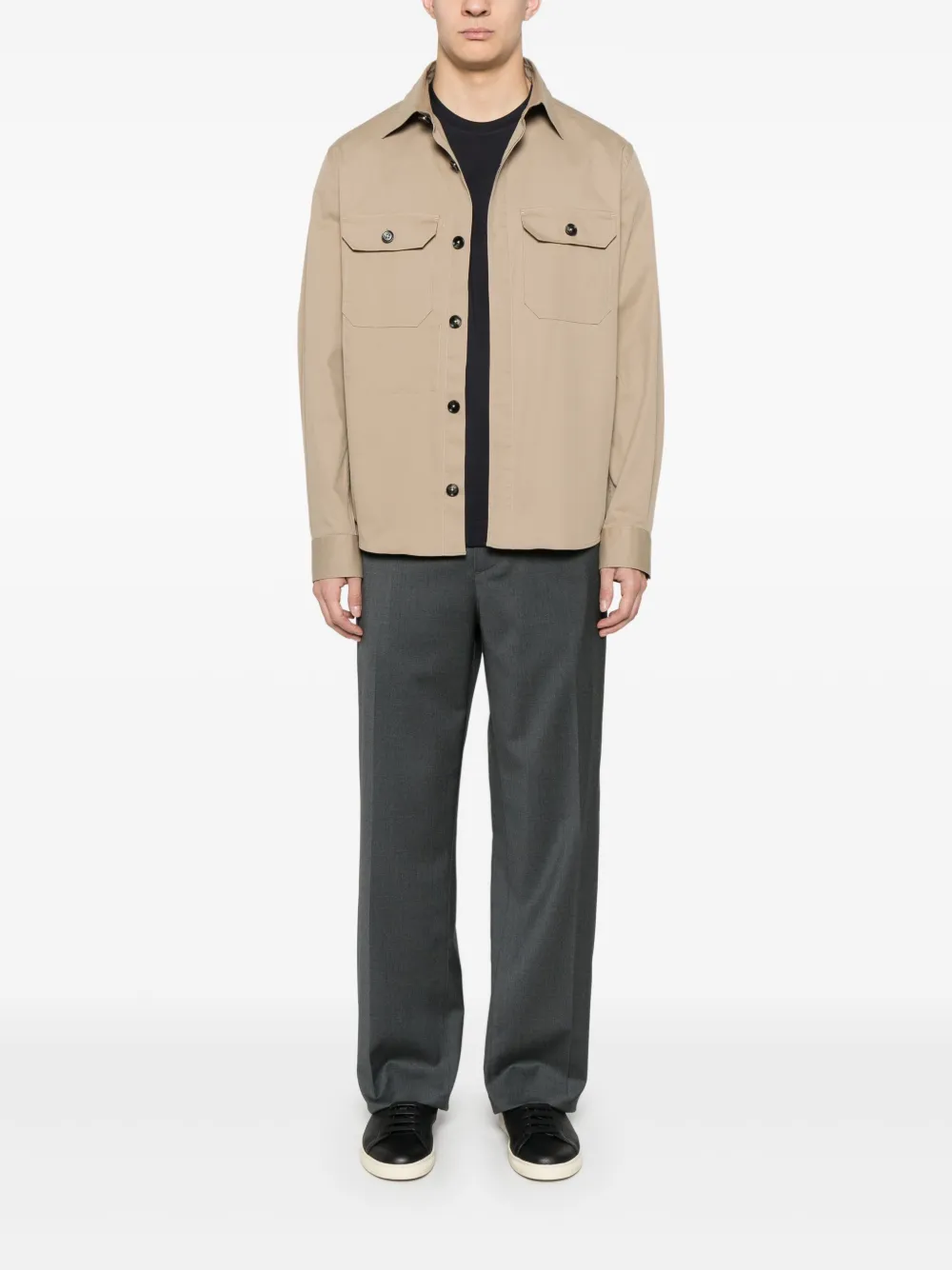 Zegna Popeline overhemd - Beige