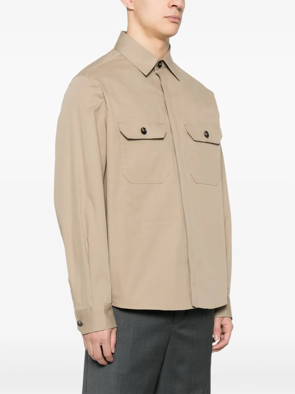 Zegna Popeline overhemd Beige
