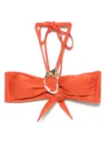 PatBO metallic-stone jersey bikini top - Orange