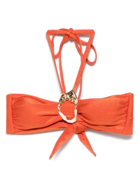 PatBO metallic-stone jersey bikini top