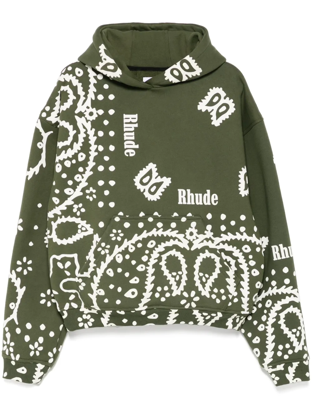 RHUDE bandana-print hoodie | Green | Image 1