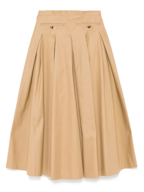 Technical Cotton Zippered Pleated Skirt – La Garçonne