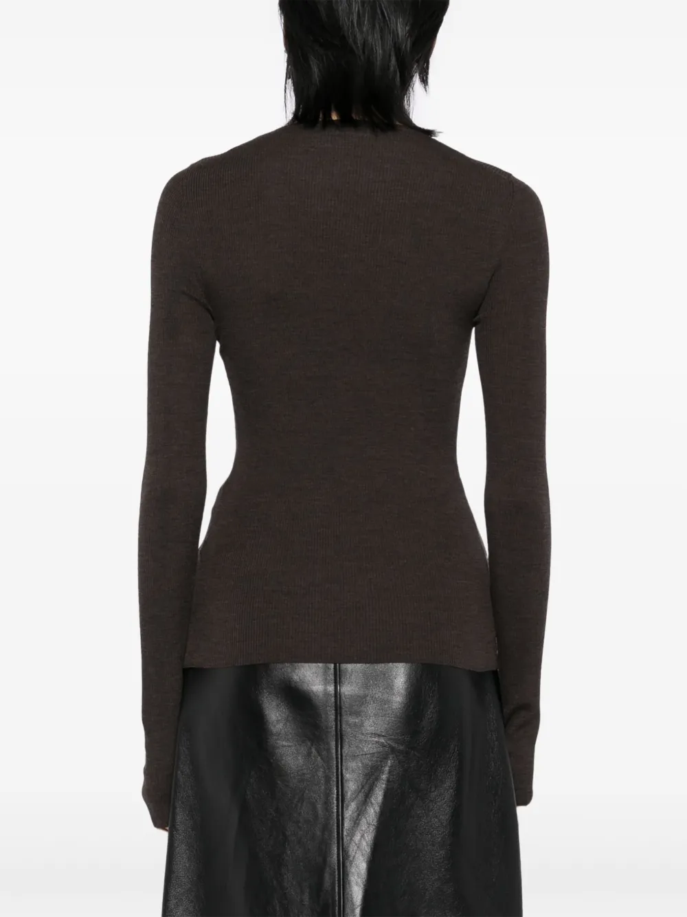 KHAITE Top met V-hals Bruin