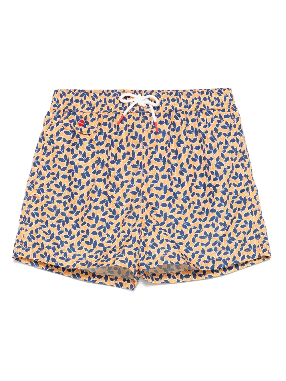 Kiton リーフプリント トランクス水着 - オレンジ Kiton リーフプリント トランクス水着 - オレンジ