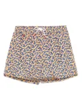 Kiton leaf-print swim shorts - Orange