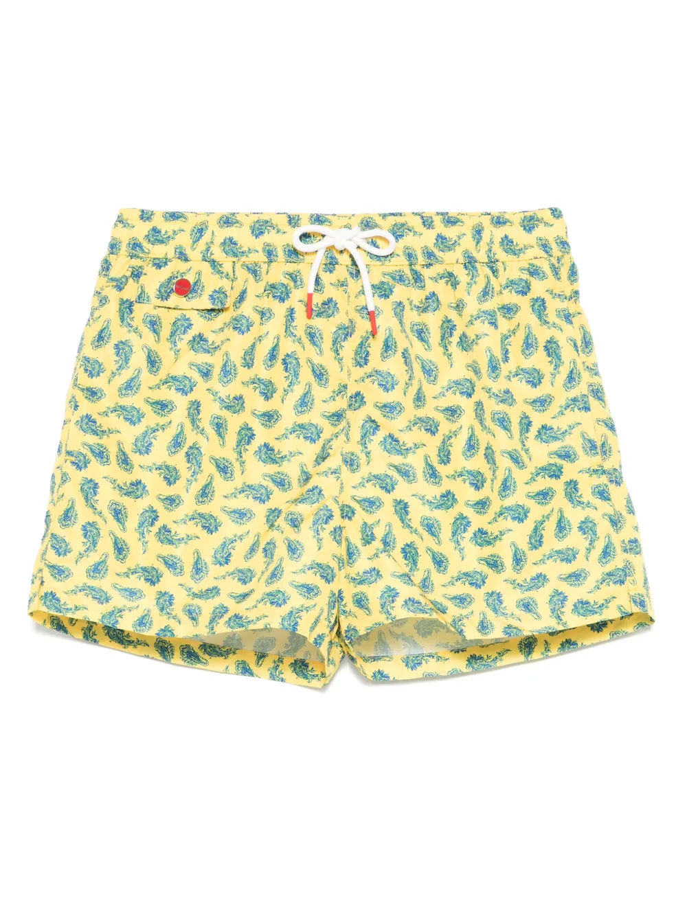 Kiton ペイズリー トランクス水着 - イエロー Kiton ペイズリー トランクス水着 - イエロー