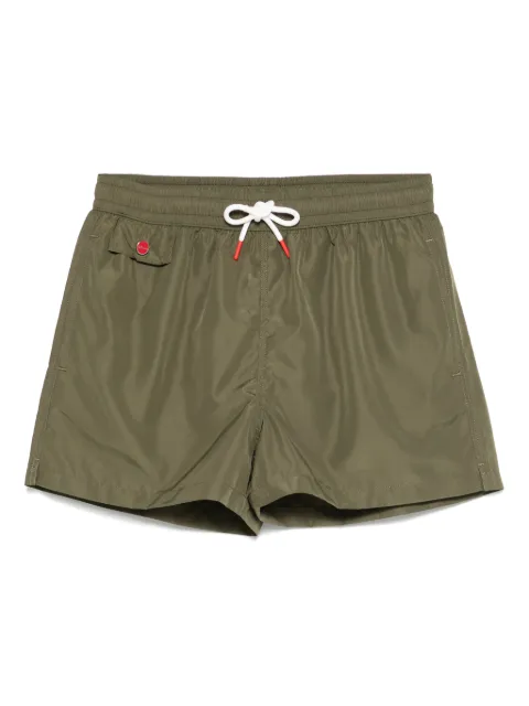 Kiton logo-embroidered swim shorts
