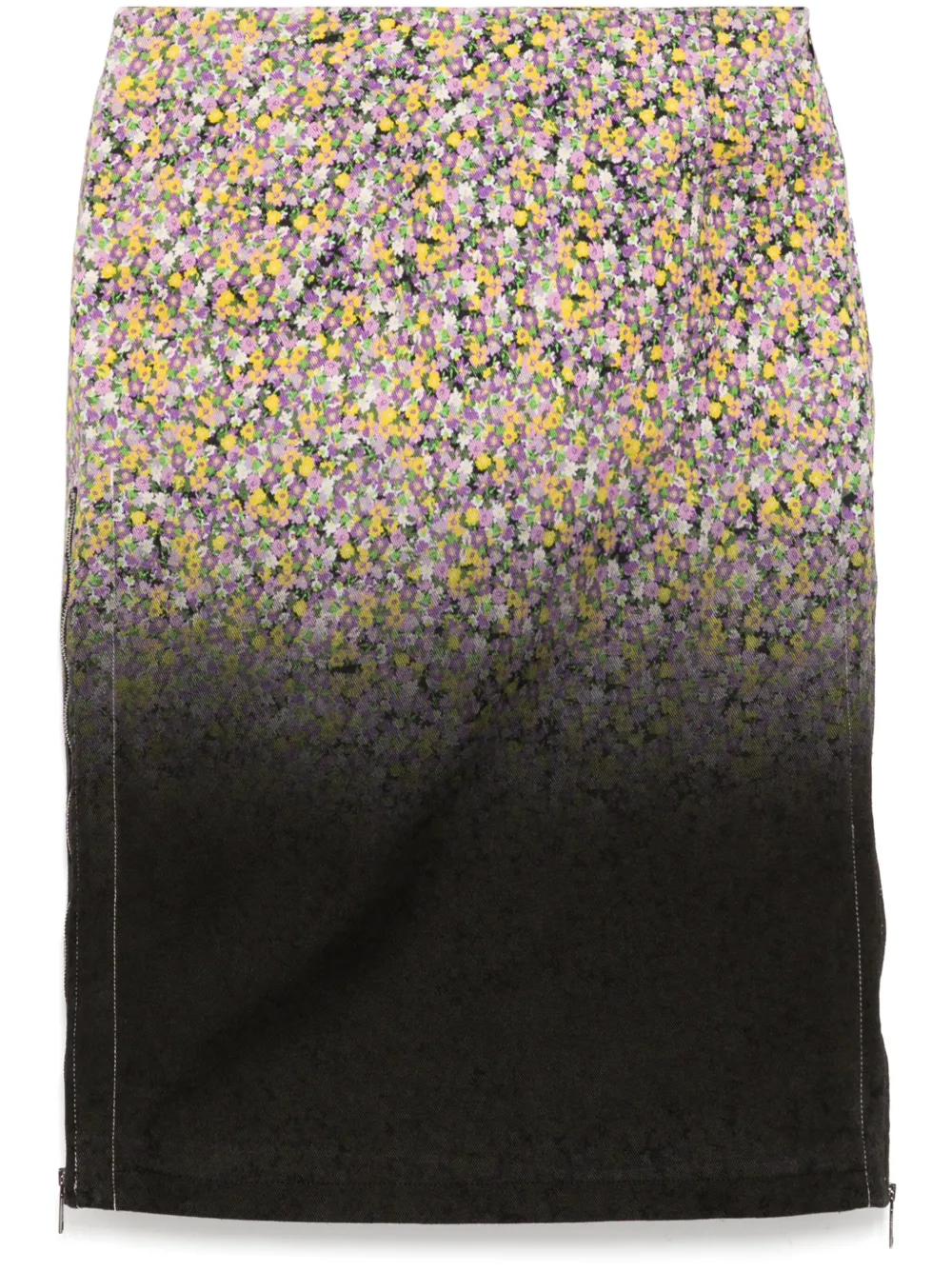 Shop N°21 Floral-print Skirt In Black