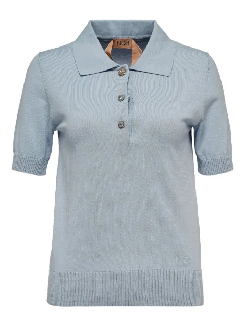 Nº21 embellished-button polo top