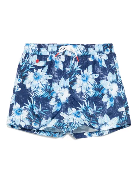 Kiton shorts de playa con estampado floral