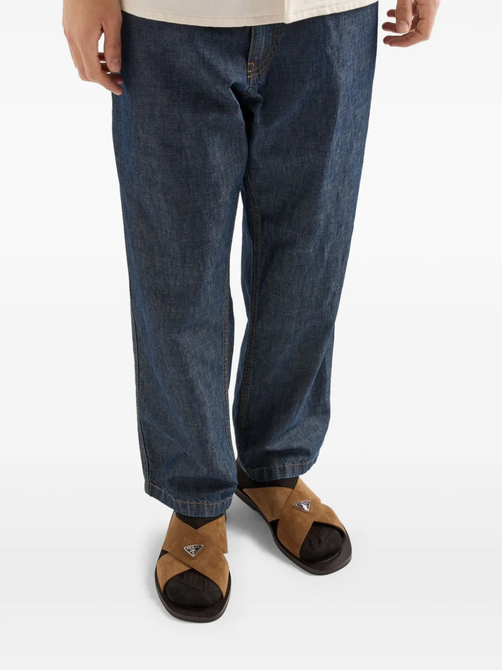 Prada Chambray broek Blauw