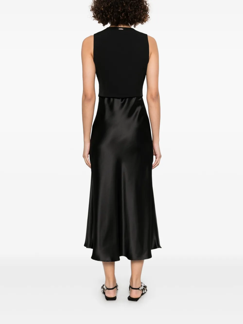 Shop Liu •jo Waistcoat-detail Maxi Dress In Black