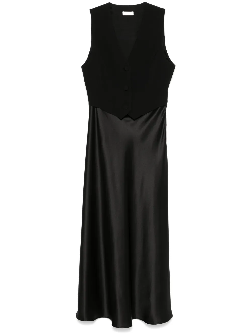 Shop Liu •jo Waistcoat-detail Maxi Dress In Black