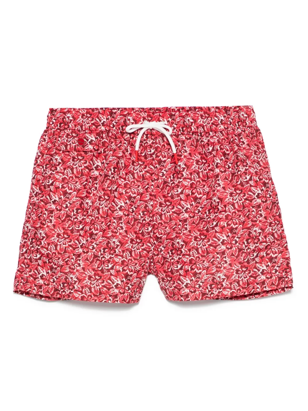 Kiton フローラル トランクス水着 - レッド Kiton フローラル トランクス水着 - レッド