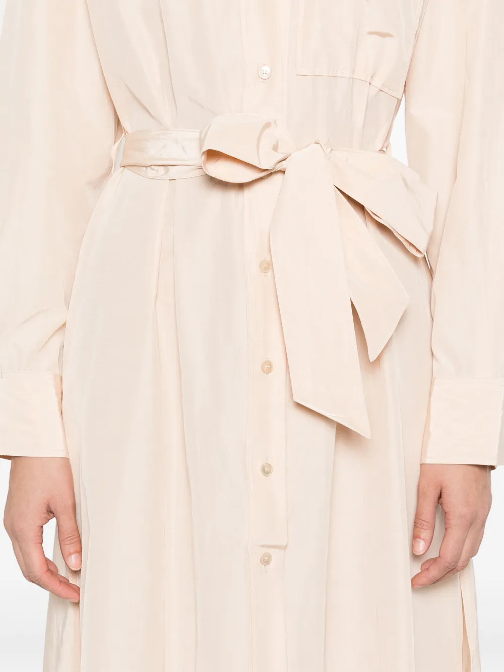 Shop Forte Forte Belted Maxi Dress In Neutrals