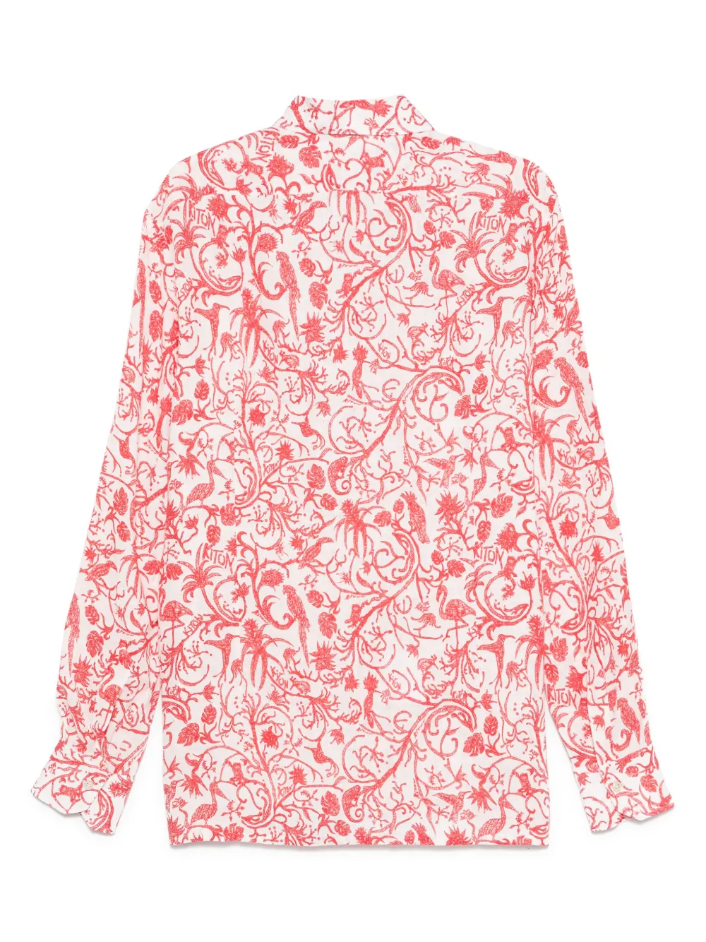 Kiton Overhemd met tropische print - Wit