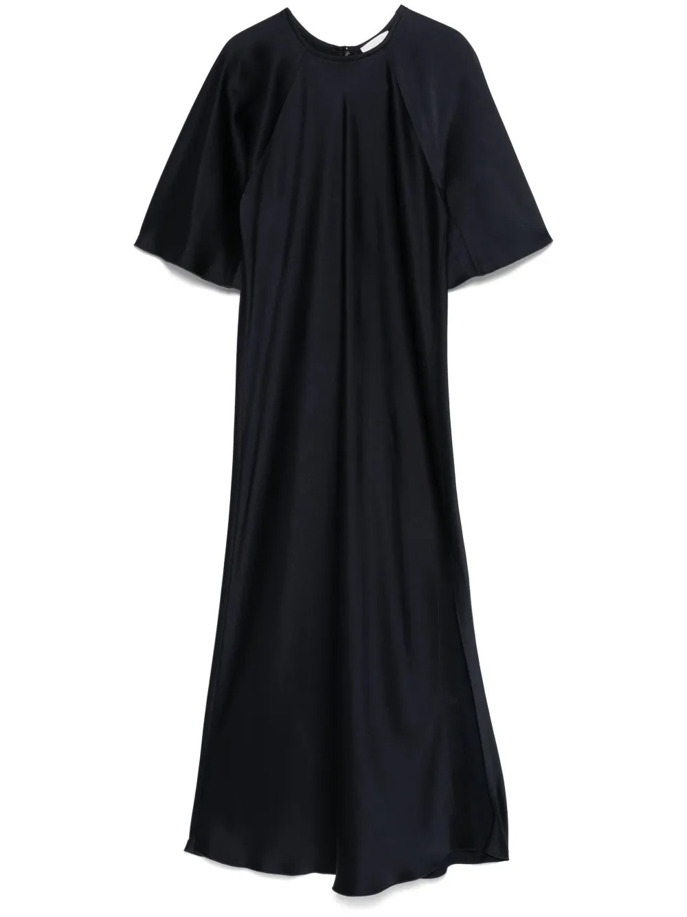 Shop Forte Forte Satin Midi Dress In Blue