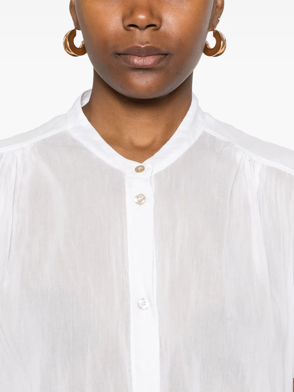 Shop Forte Forte Short-sleeve Blouse In White