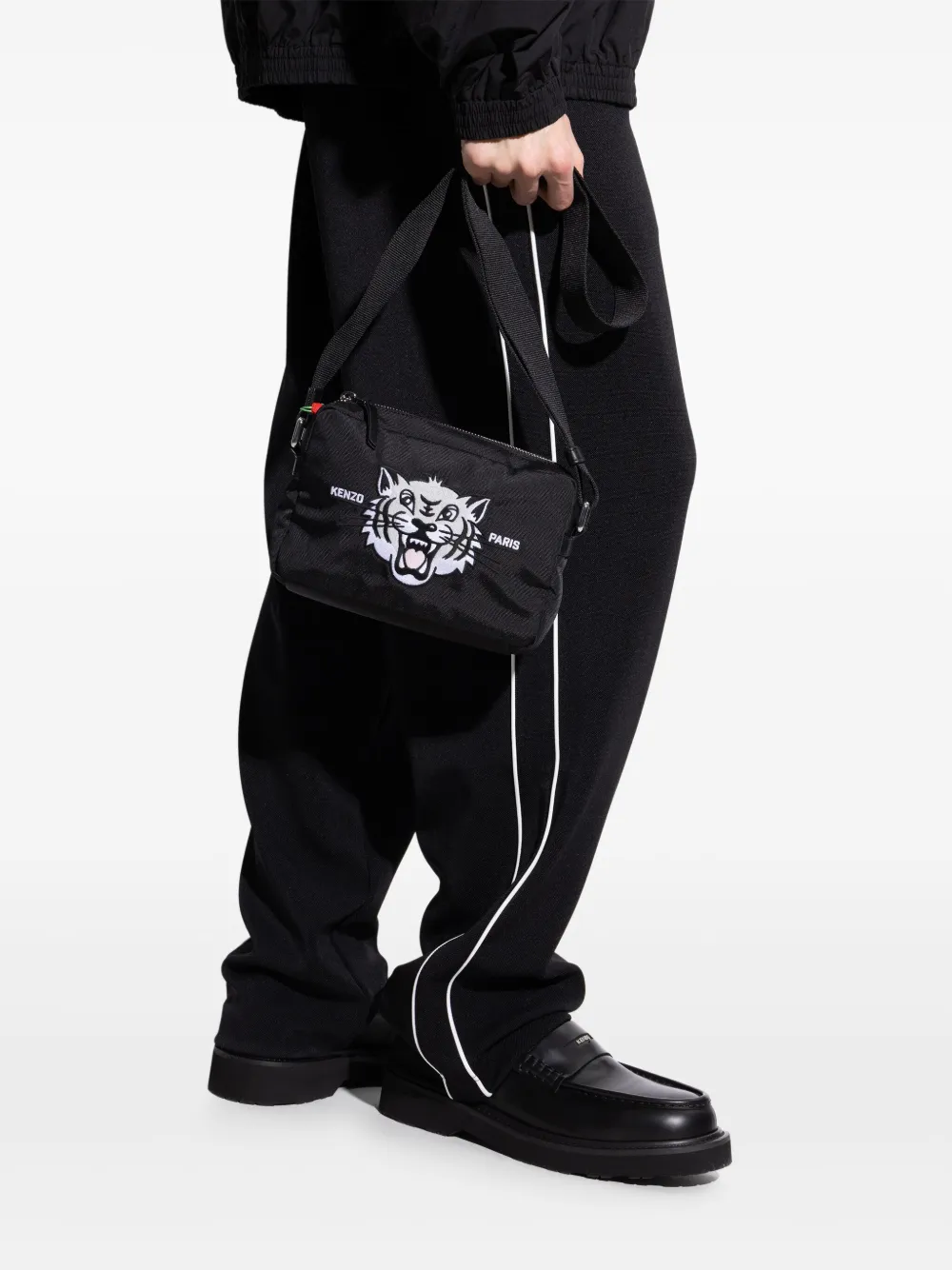 Kenzo tiger-print shoulder bag - Zwart