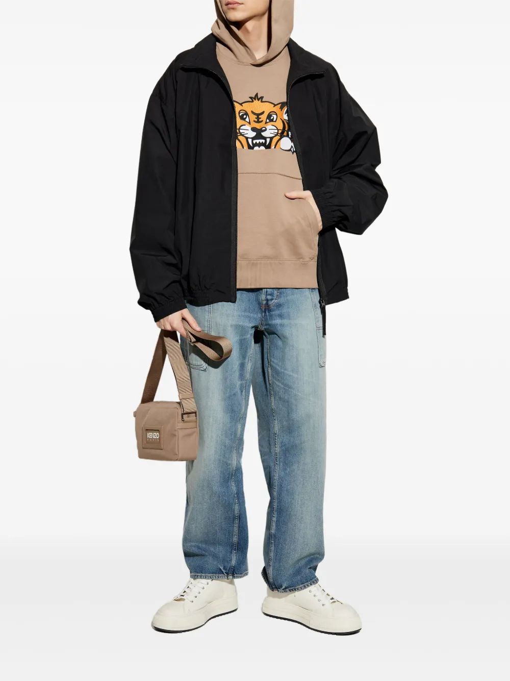Kenzo Hoodie met print - Beige